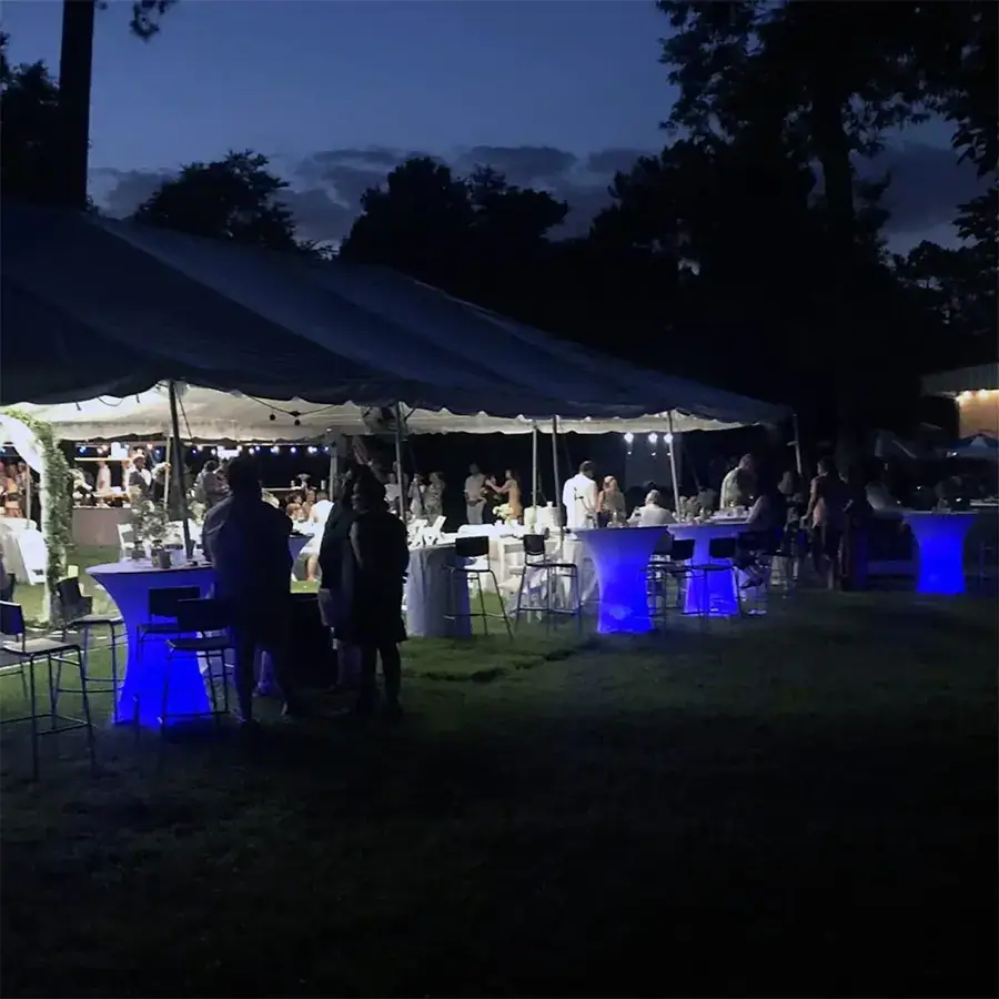 LED cocktail and table lighting rental for backyard parties