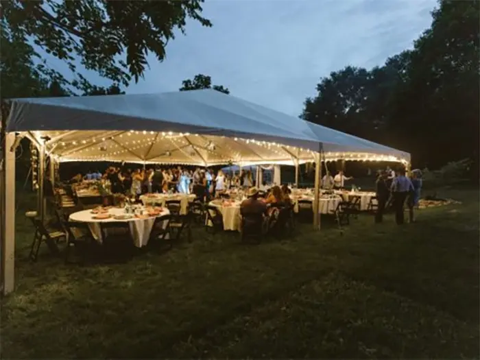 Large frame tent rental for corporate gatherings and outdoor conferences