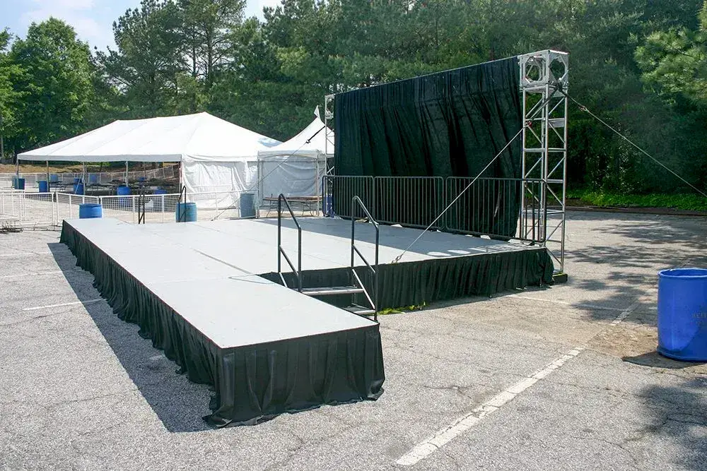 Stage rental and professional setup for corporate presentations and events