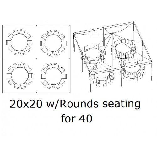 20x20 Canopy Tent (Pole Tent) Knight's Tent Rental