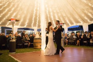 couple dancing at their wedding rental