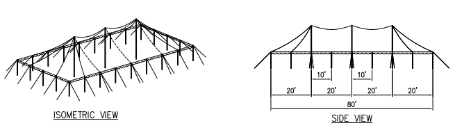 40 Wide Canopy Tent Rental